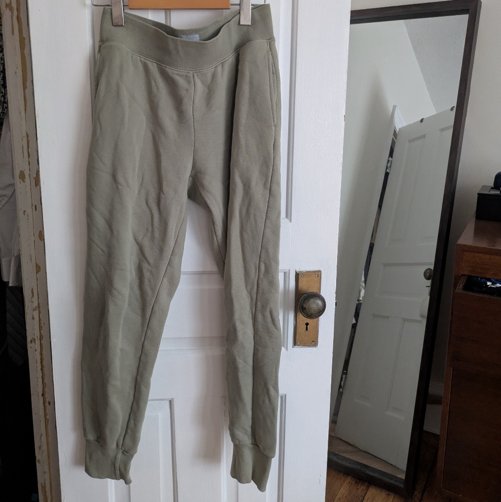 TNA Cozy AF Fleece Pants in Sage Green